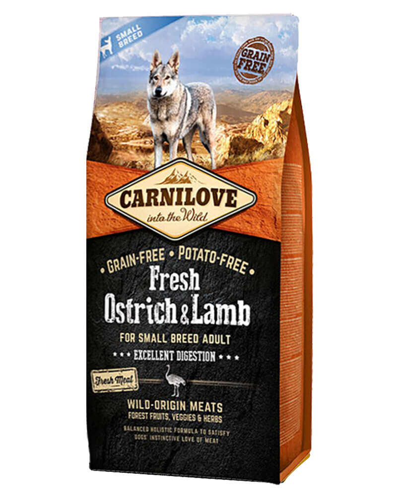 Carnilove Grain-Free Cão Adulto Small Breed - Avestruz e Cordeiro 0
