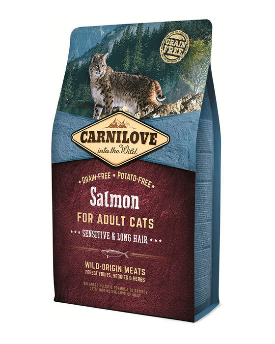 Carnilove Grain-Free Gato Adulto Sensitive & Long Hair - Salmão
