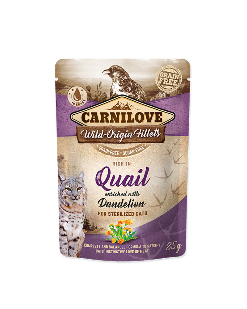 Carnilove Grain-Free Gato Esterilizado - Codorniz com Dente-de-Leão em Molho 0
