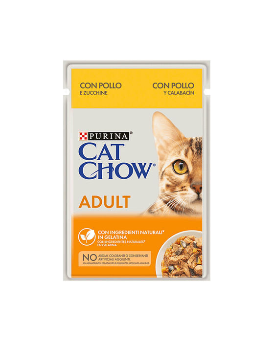 Cat Chow Gato Adulto - Frango e Curgete em Molho