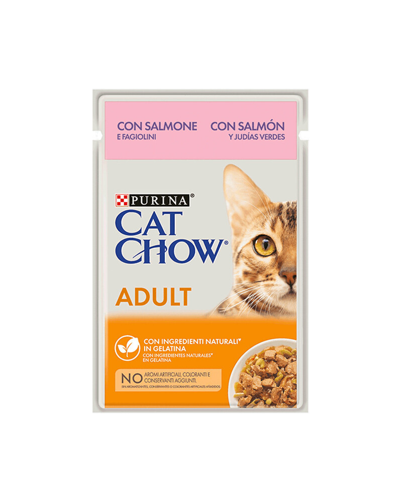 Cat Chow Gato Adulto - Salmão e Feijão Verde em Molho 0