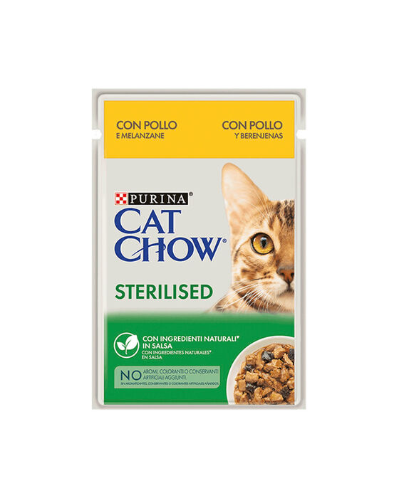Cat Chow Gato Esterilizado - Frango e Beringela em Molho