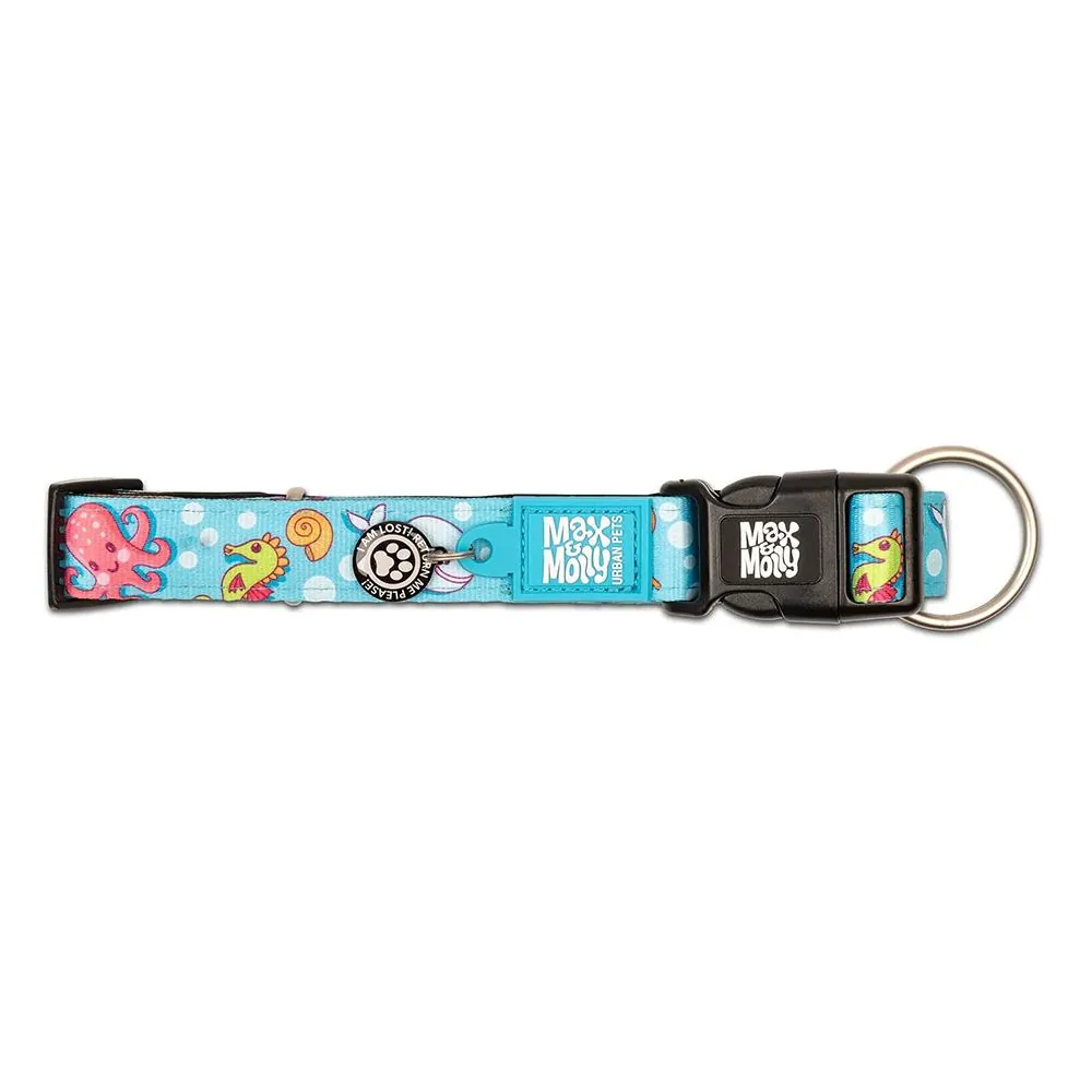Coleira Blue Ocean com ID Tag para Cães - Max & Molly