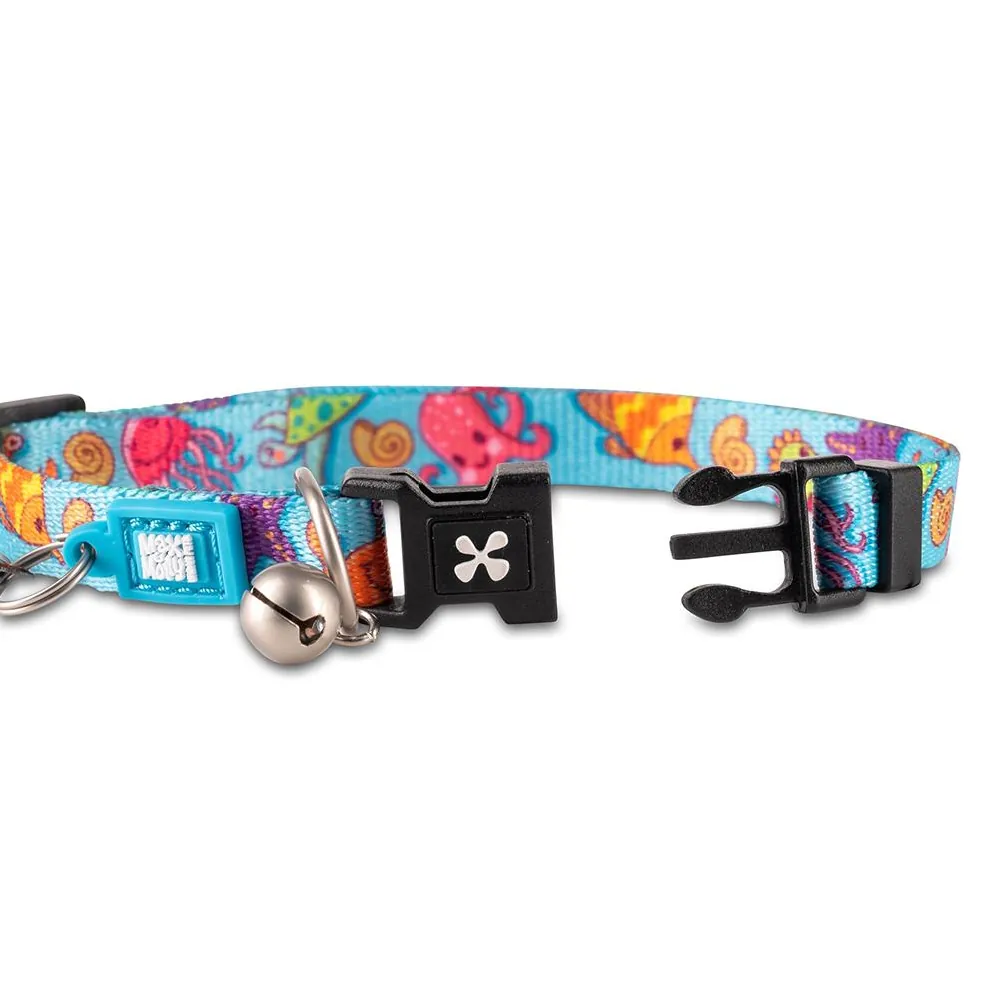 Coleira Blue Ocean com ID Tag para Gatos - Max & Molly