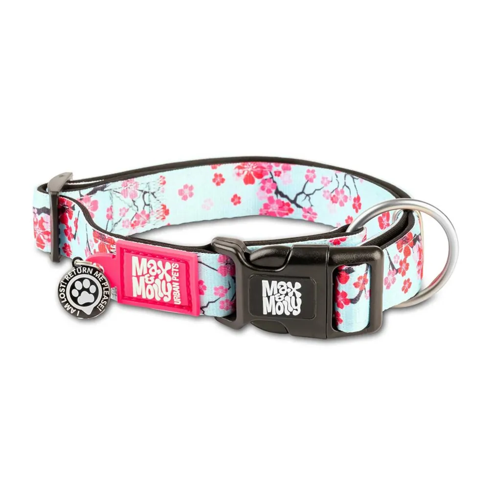 Coleira Cherry Bloom com ID Tag para Cães - Max & Molly