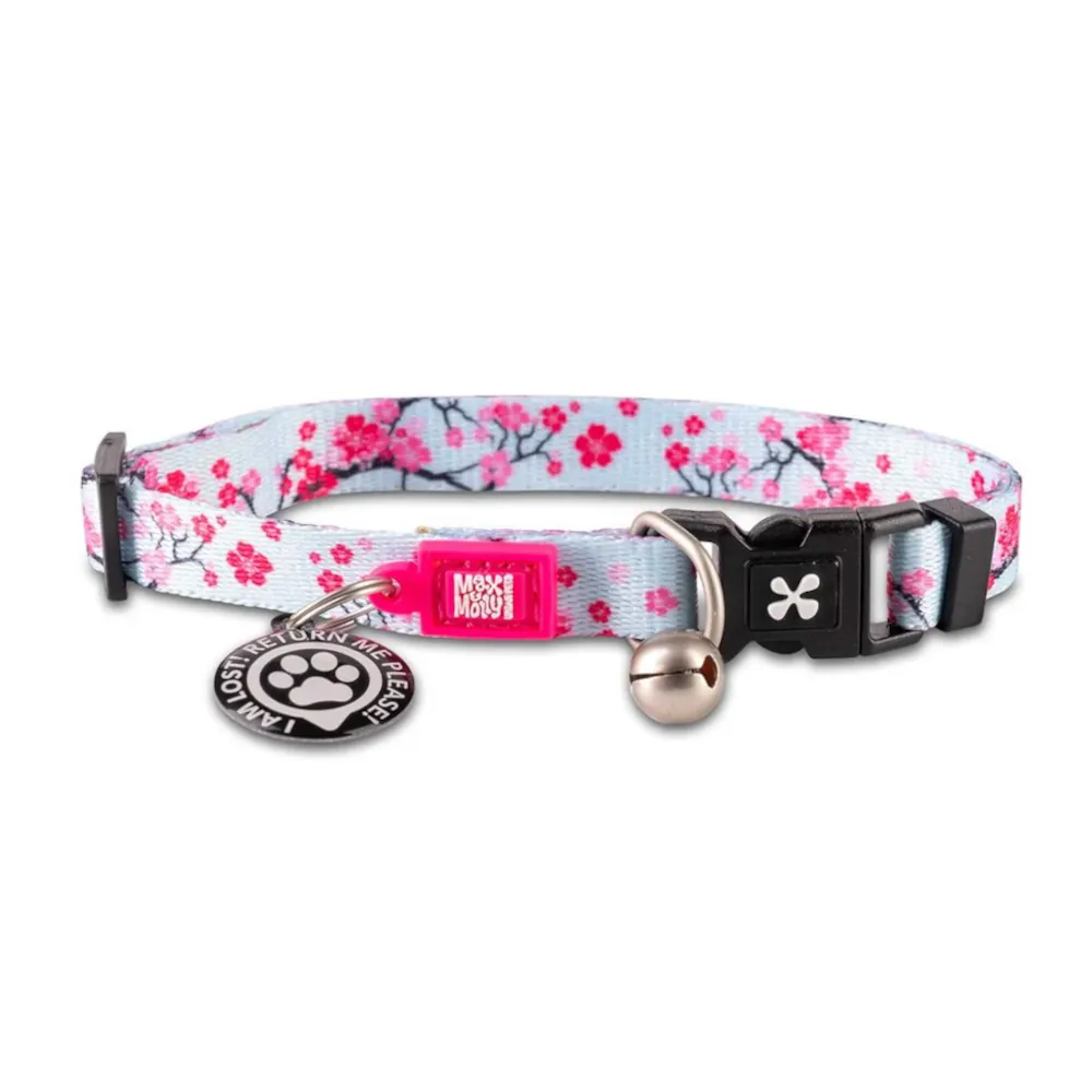 Coleira Cherry Bloom com ID Tag para Gatos - Max & Molly