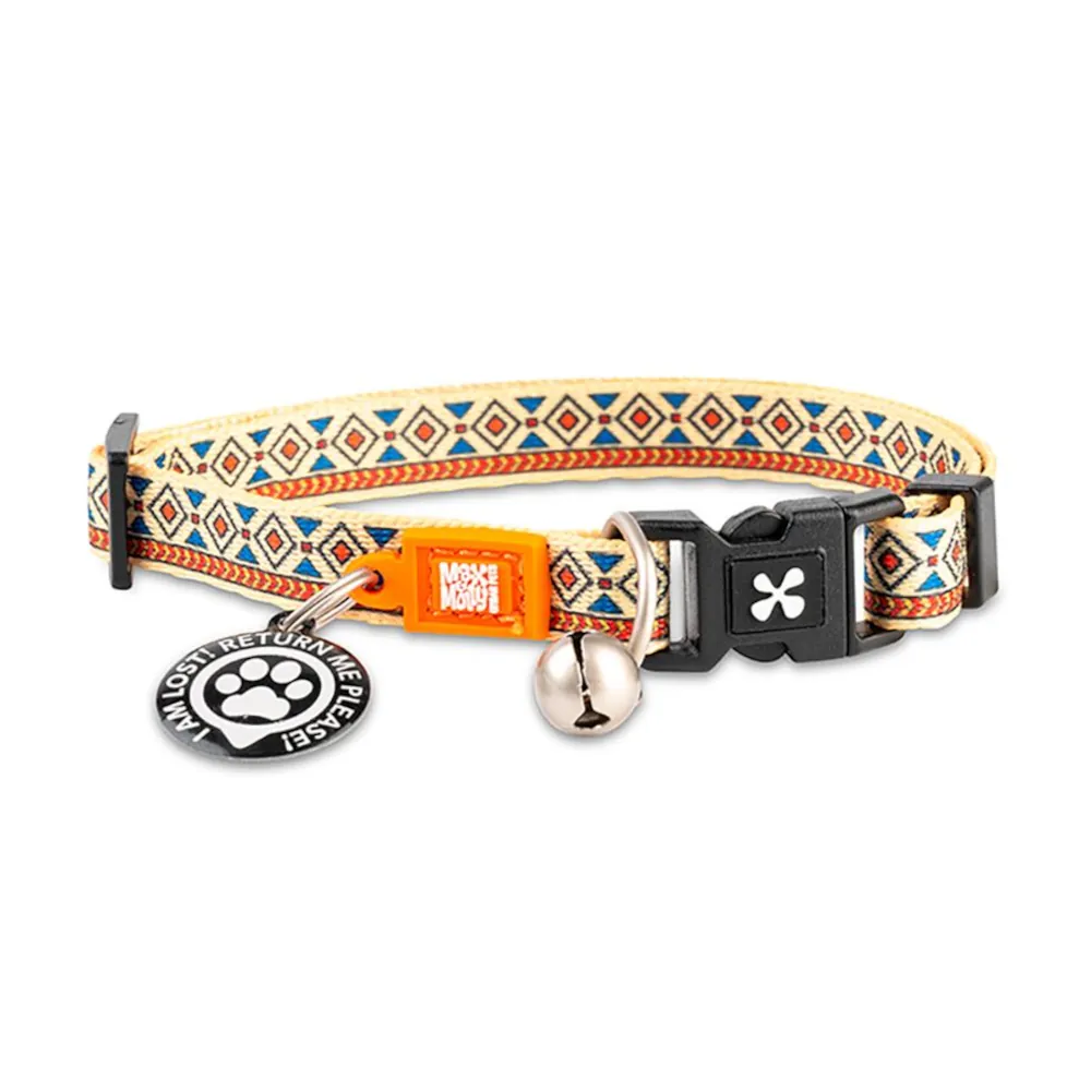 Coleira Ethnic com ID Tag para Gatos - Max & Molly