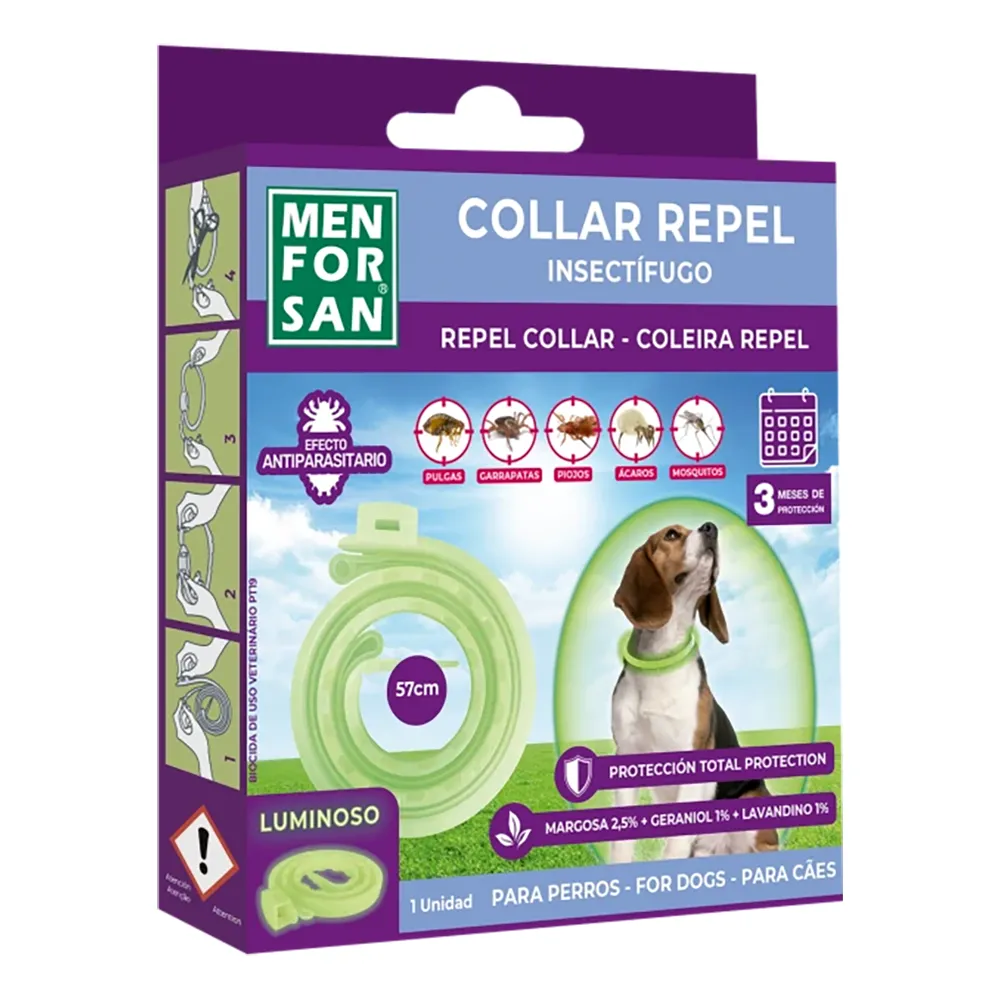 Coleira Luminescente Repelente para Cães - Menforsan