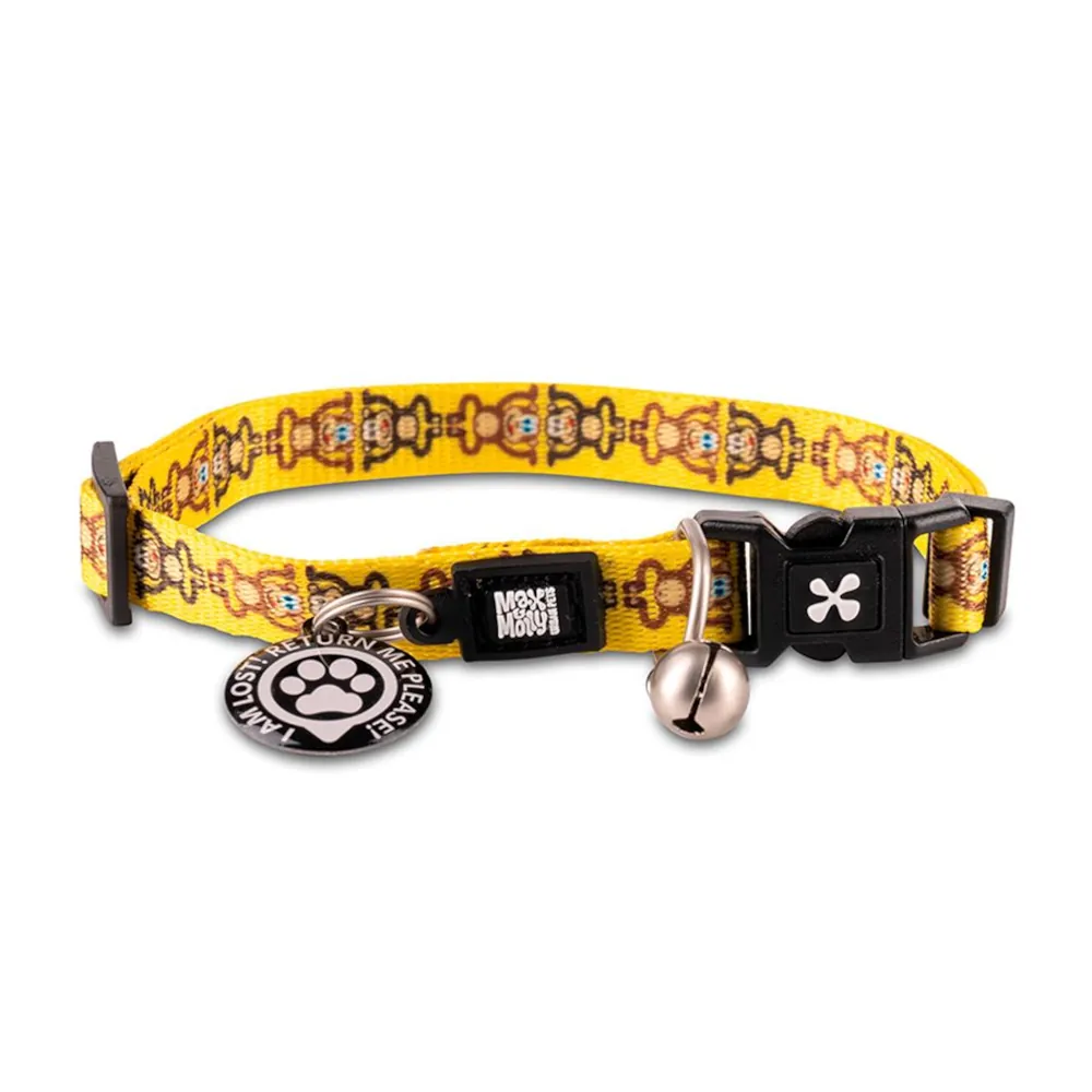 Coleira Monkey Maniac com ID Tag para Gatos - Max & Molly