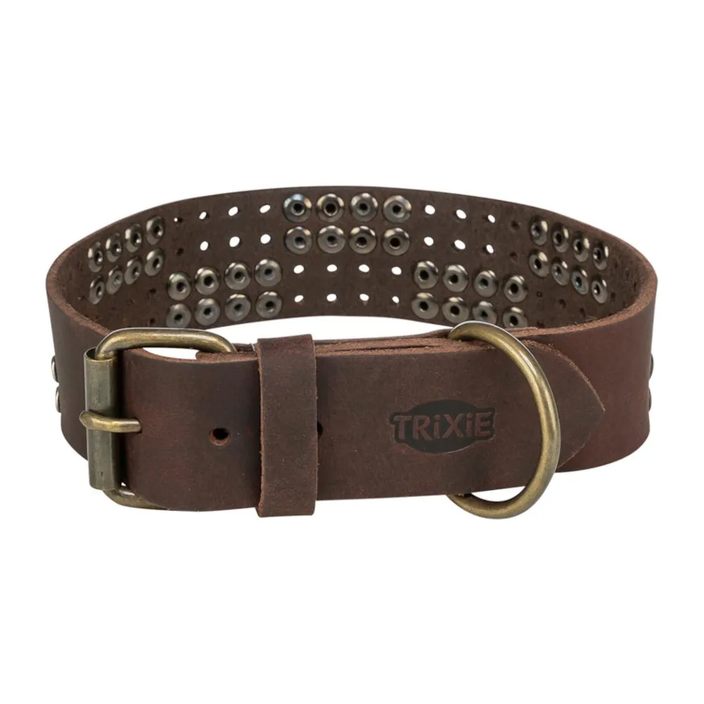 Coleira Rustic Rivet em Couro - Trixie