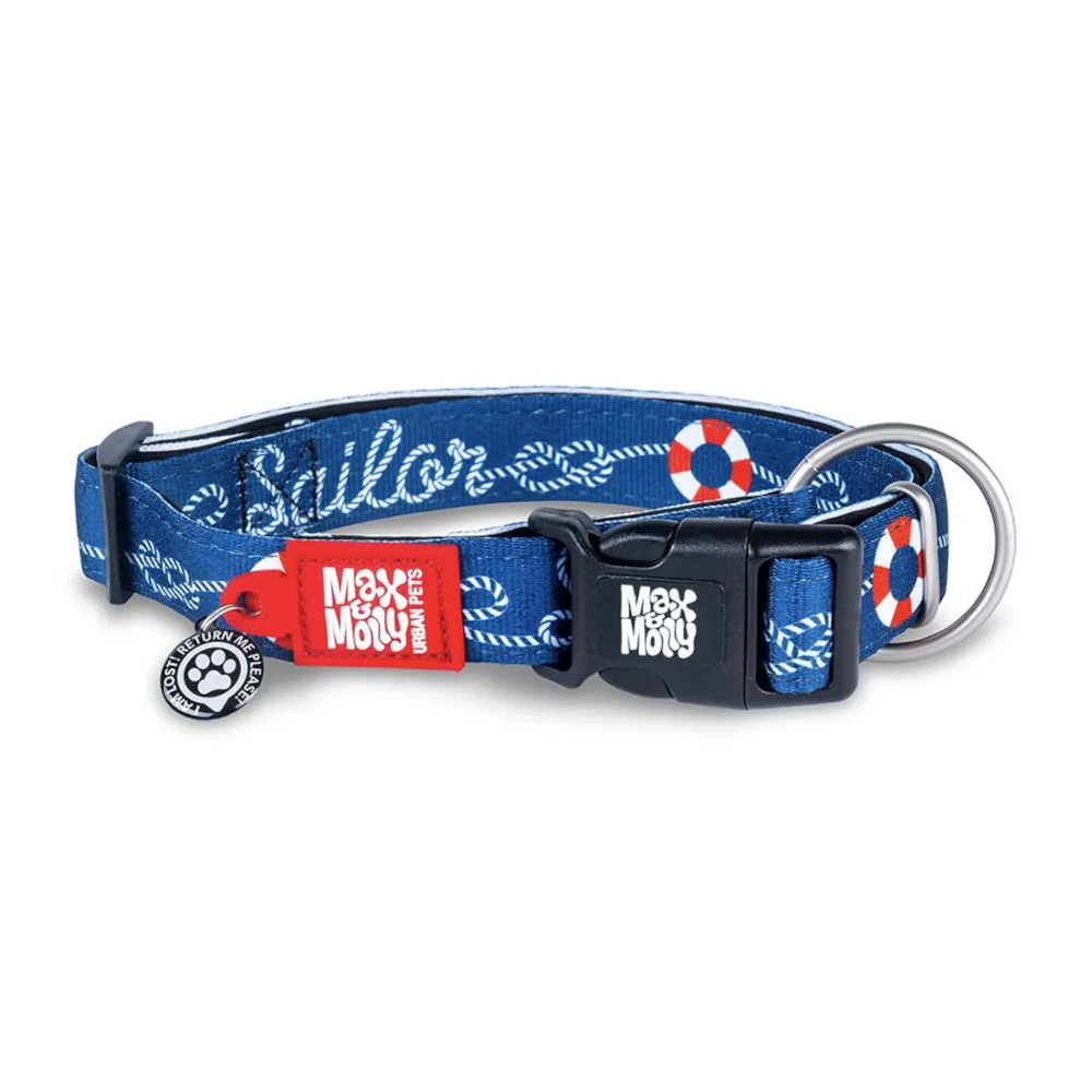 Coleira Sailor com ID Tag para Cães - Max & Molly