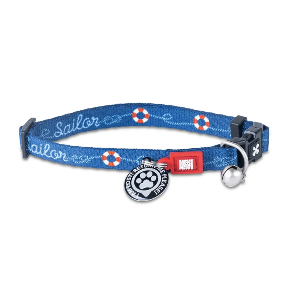 Coleira Sailor com ID Tag para Gatos - Max & Molly