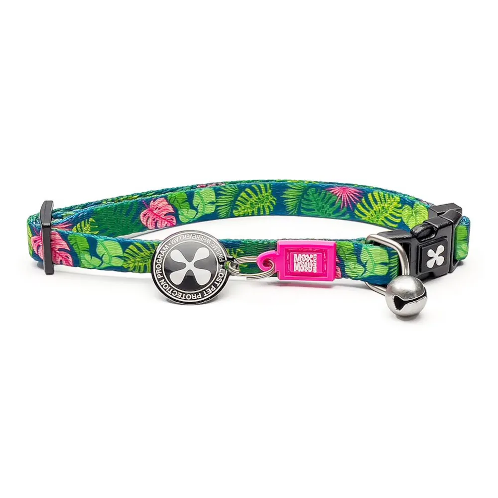 Coleira Tropical com ID Tag para Gatos - Max & Molly