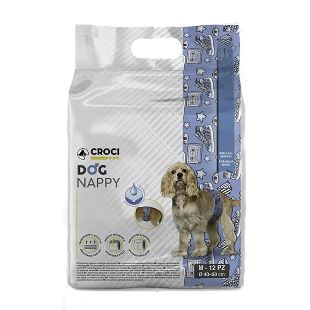Croci - Cintas Higienicas Descartáveis Pop para Cães Machos