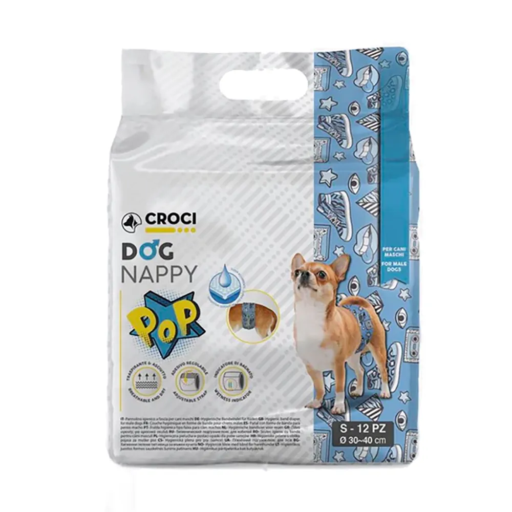 Croci - Cintas Higienicas Descartáveis Pop para Cães Machos