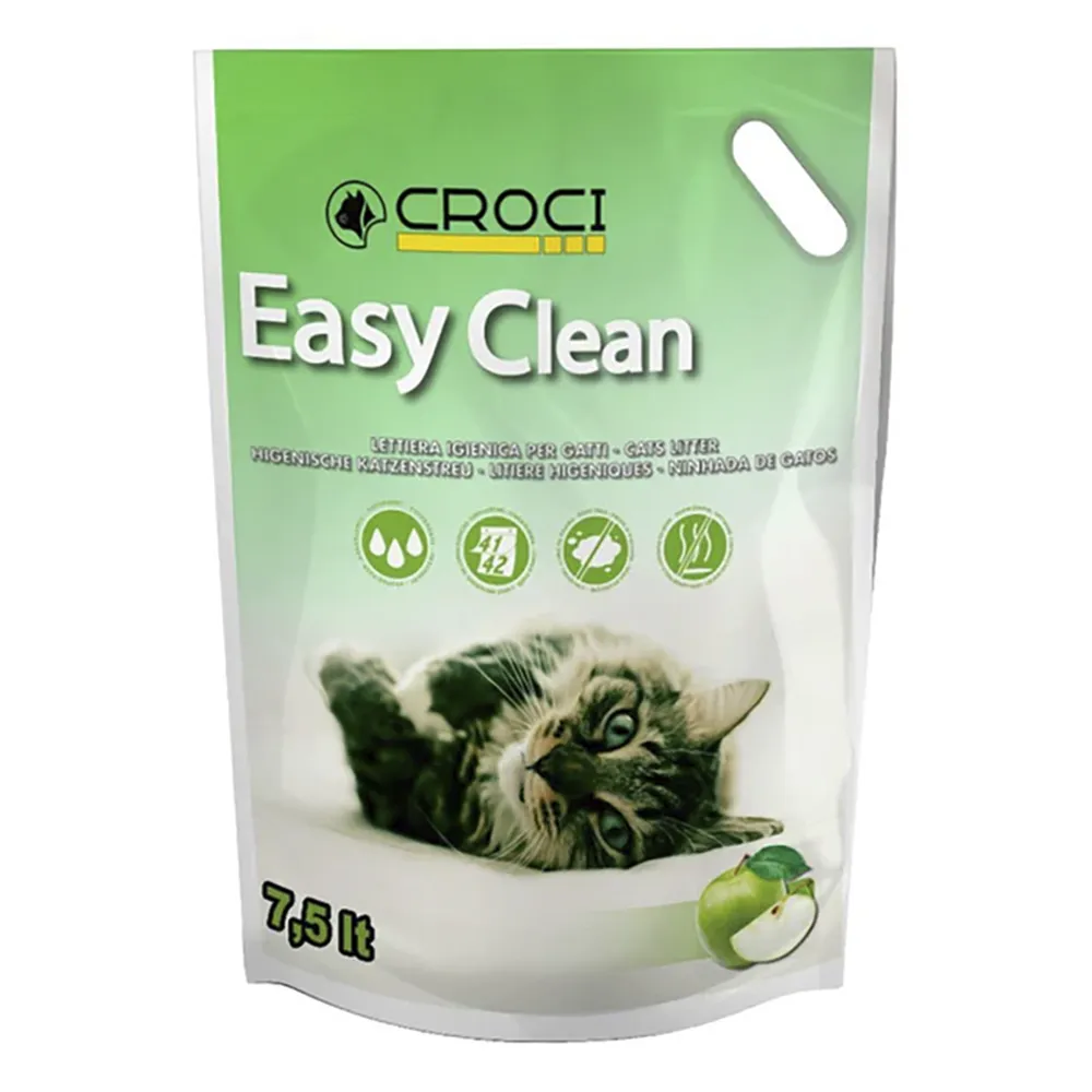 Croci Easy Clean - Areia Sílica para Gatos - Maça Verde