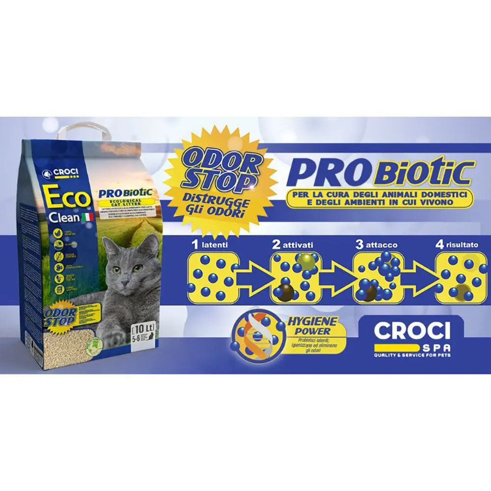 Croci Eco Clean Probiotic - Areia Aglomerante Vegetal