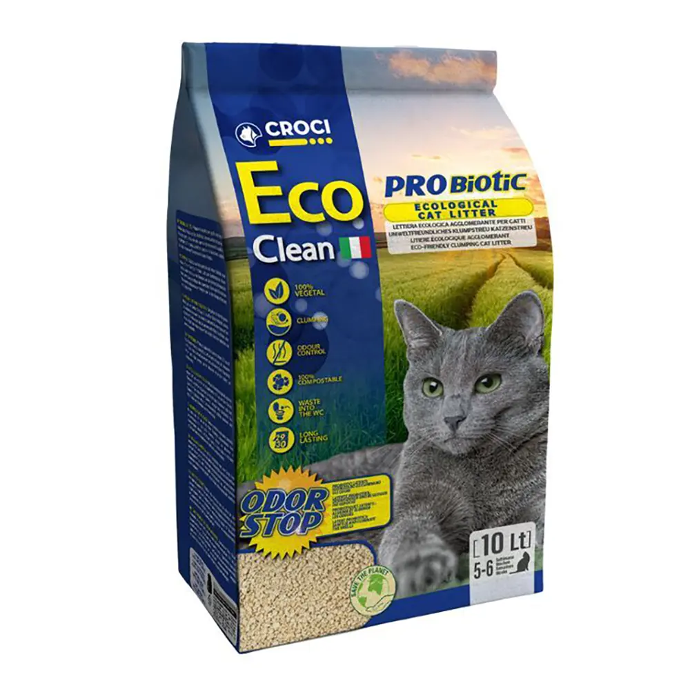 Croci Eco Clean Probiotic - Areia Aglomerante Vegetal