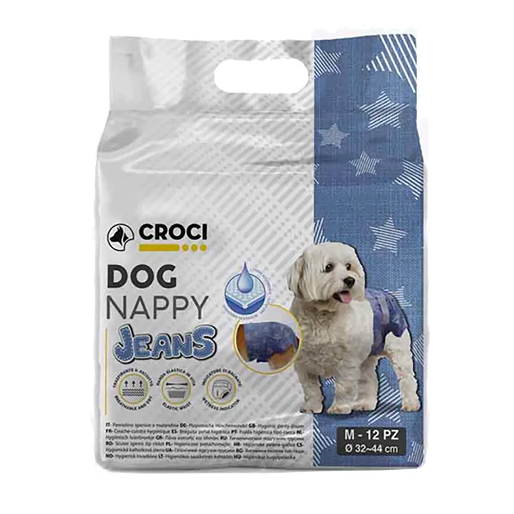 Croci - Fraldas Descartáveis Jeans para Cães