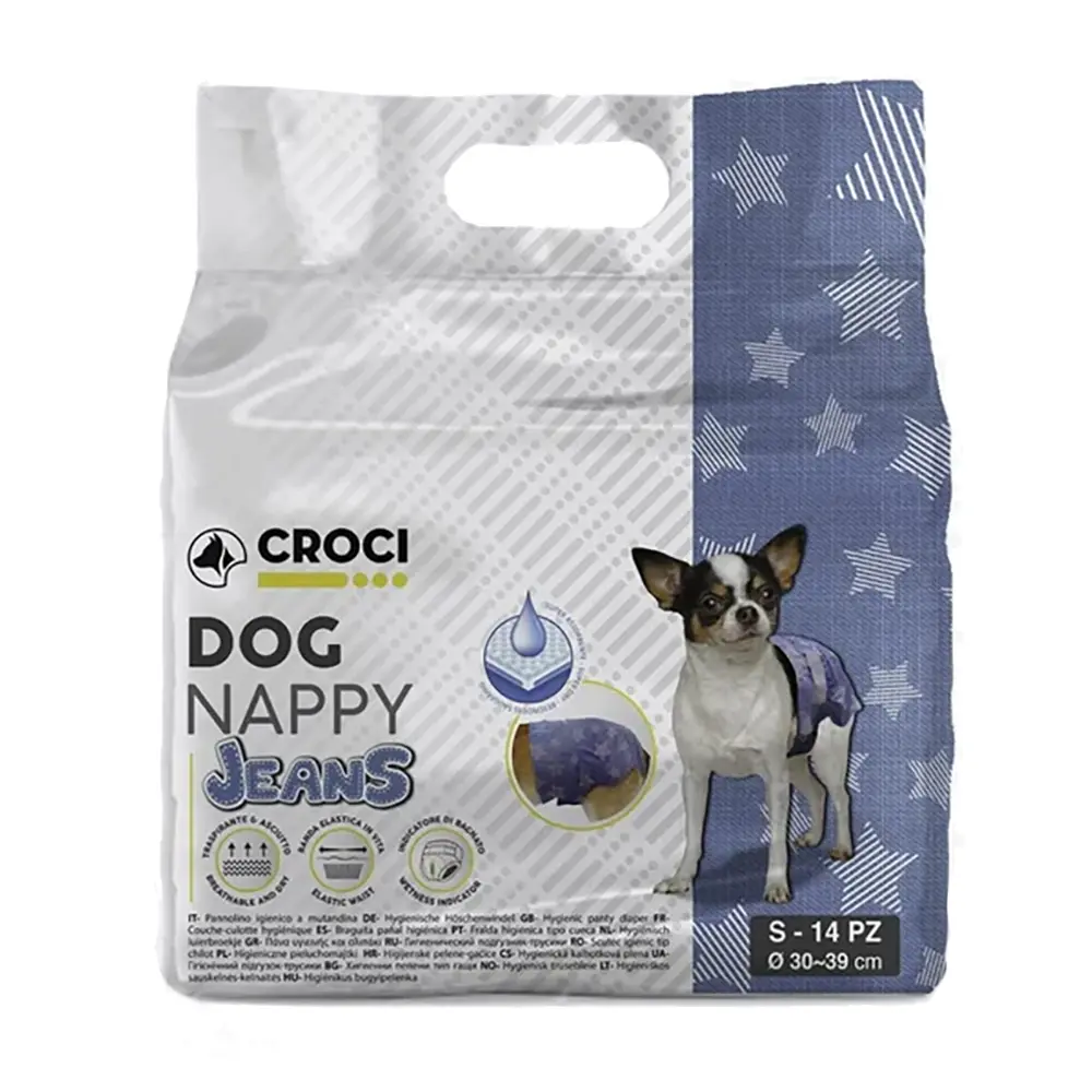 Croci - Fraldas Descartáveis Jeans para Cães