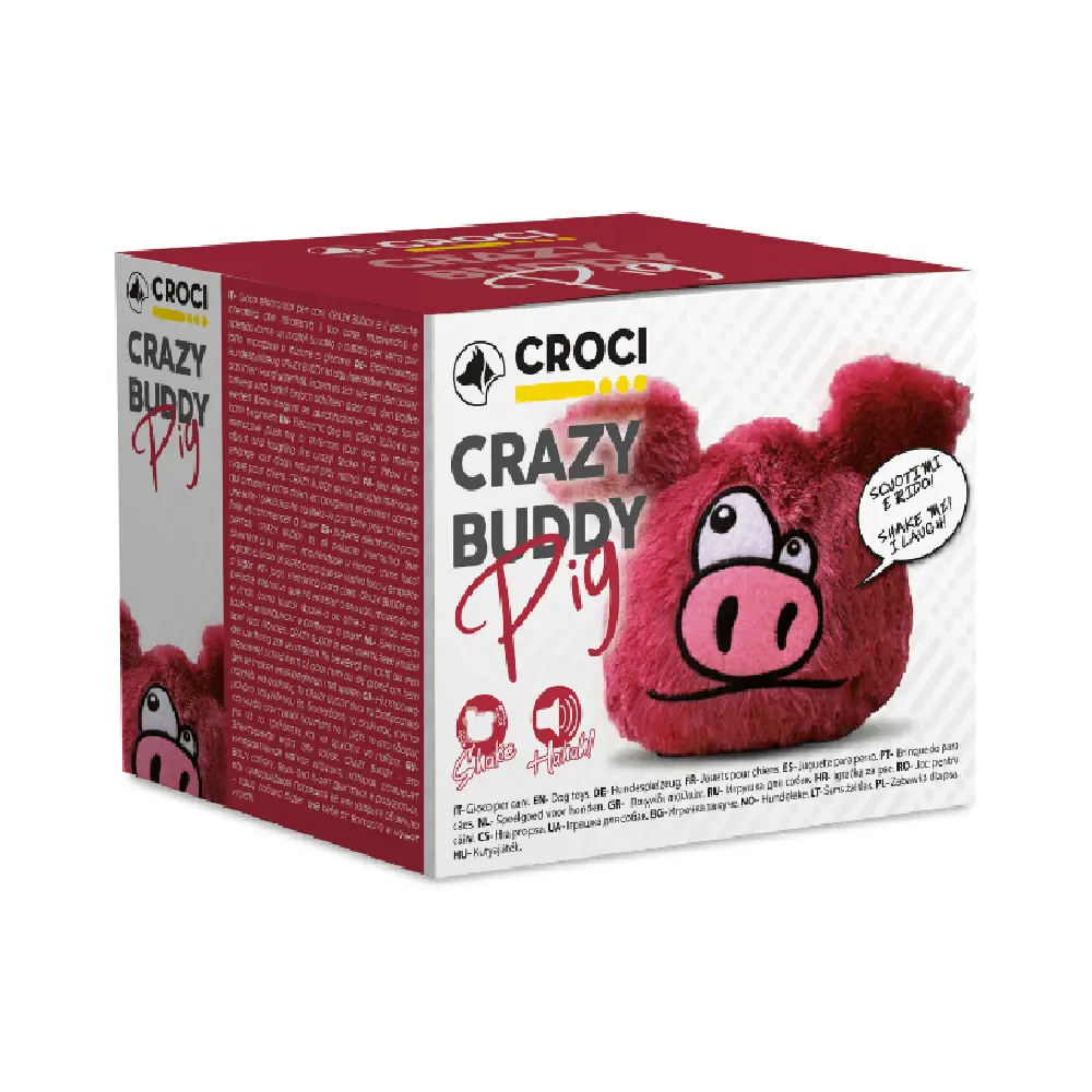 Croci - Peluche Interativo Crazy Buddy Pig para Cães