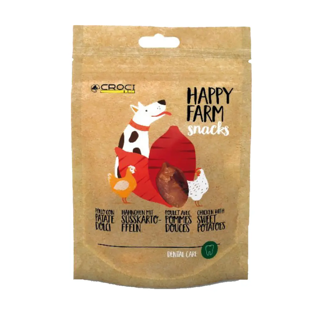 Croci - Snacks Happy Farm com Frango e Batata Doce para Cães