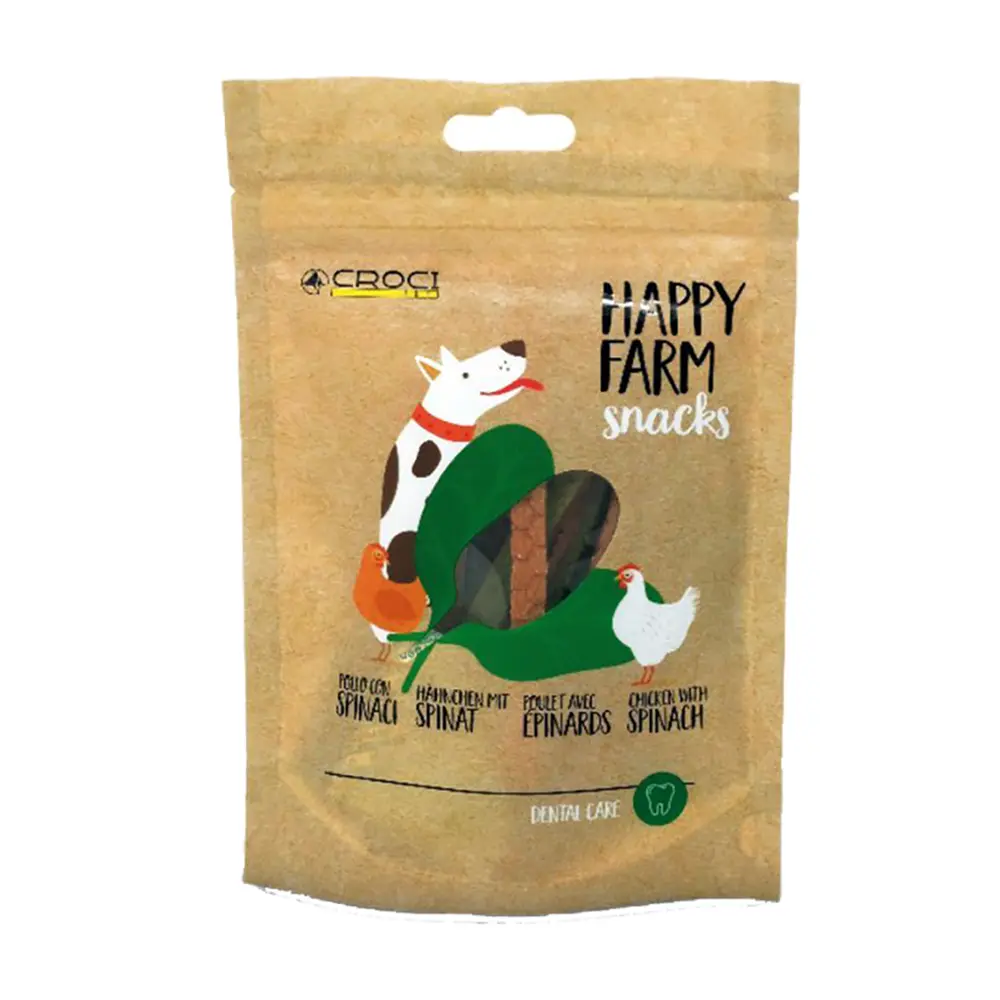 Croci - Snacks Happy Farm com Frango e Espinafres para Cães