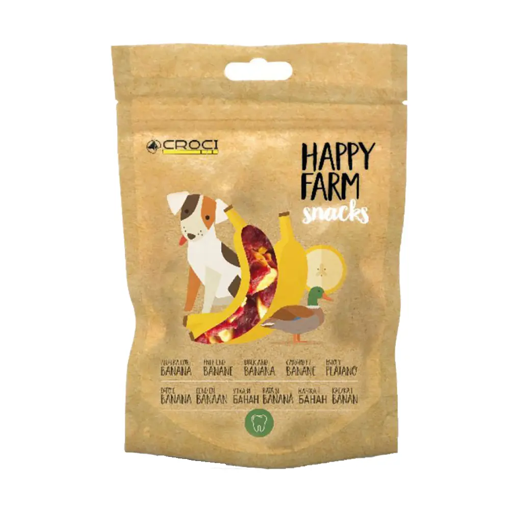 Croci - Snacks Happy Farm com Pato e Banana para Cães