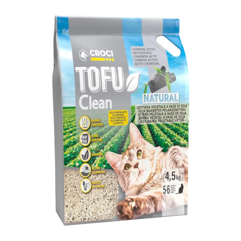 Croci Tofu Clean Actived Carbon - Areia Aglomerante Ecológica com Carvão Ativado