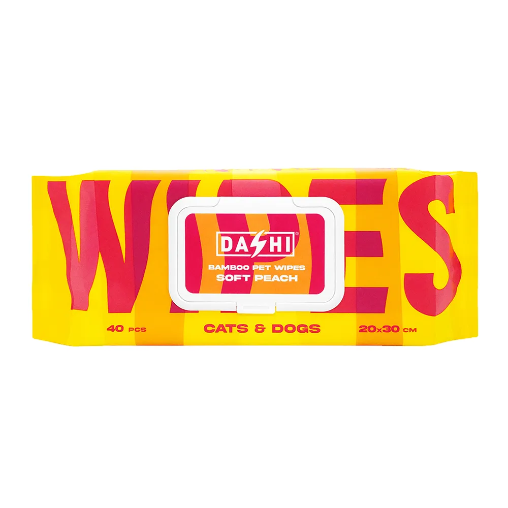 Dashi Bamboo Pet Wipes Soft Peach