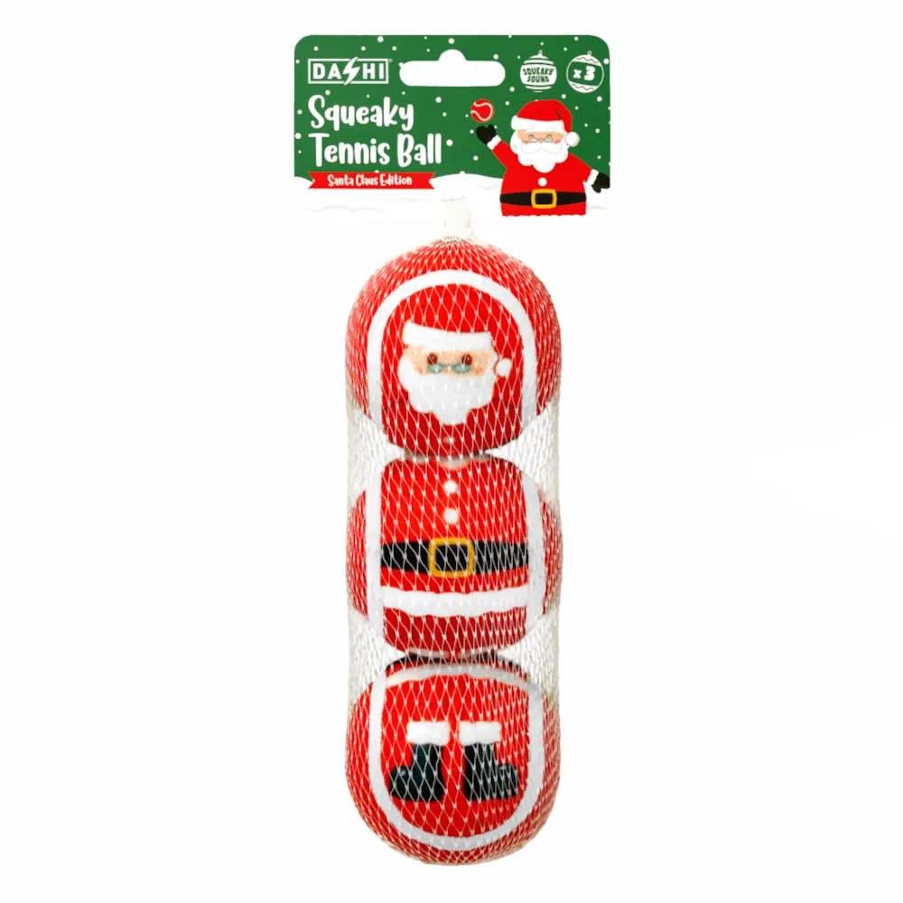 Dashi Squeaky Tennis Ball Christmas Edition