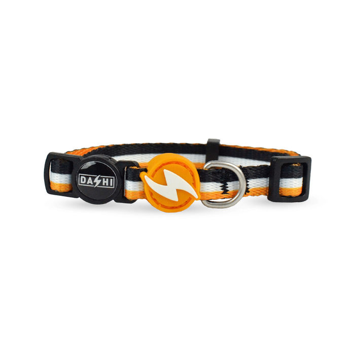 Dashi Coleira Gato Stripes³ - Orange & Black