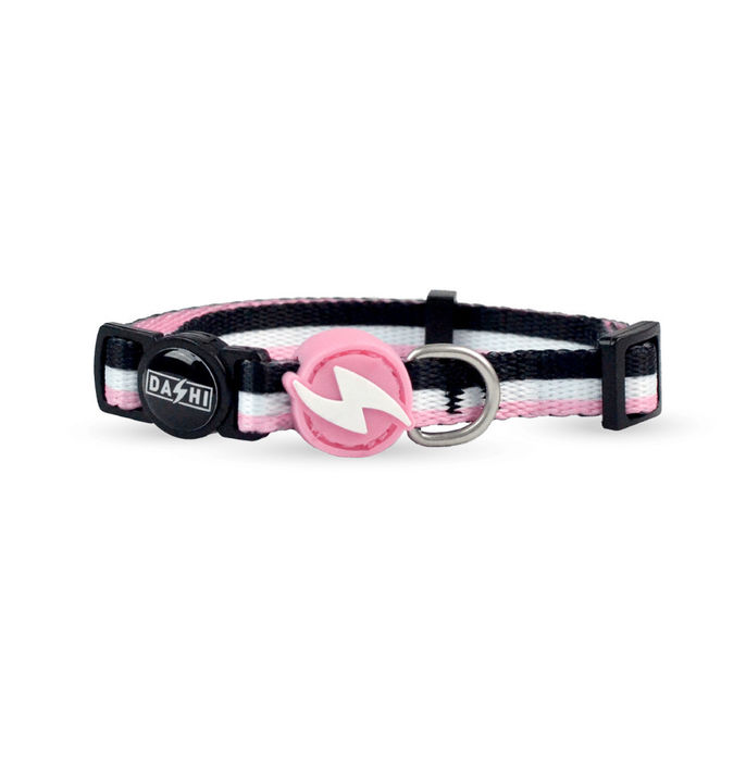 Dashi Coleira Gato Stripes³ - Pink & Black