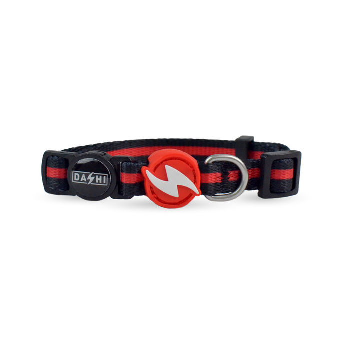 Dashi Coleira Gato Stripes³ - Red & Black