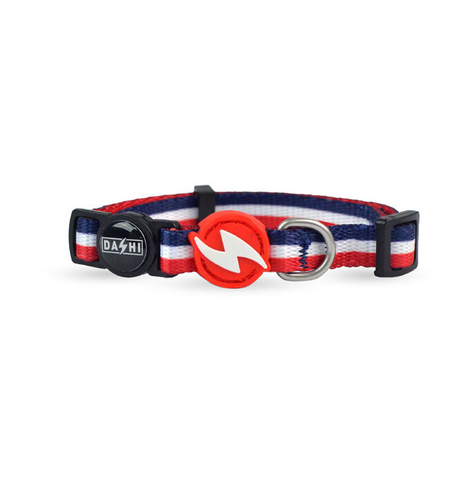 Dashi Coleira Gato Stripes³ - Red & Blue