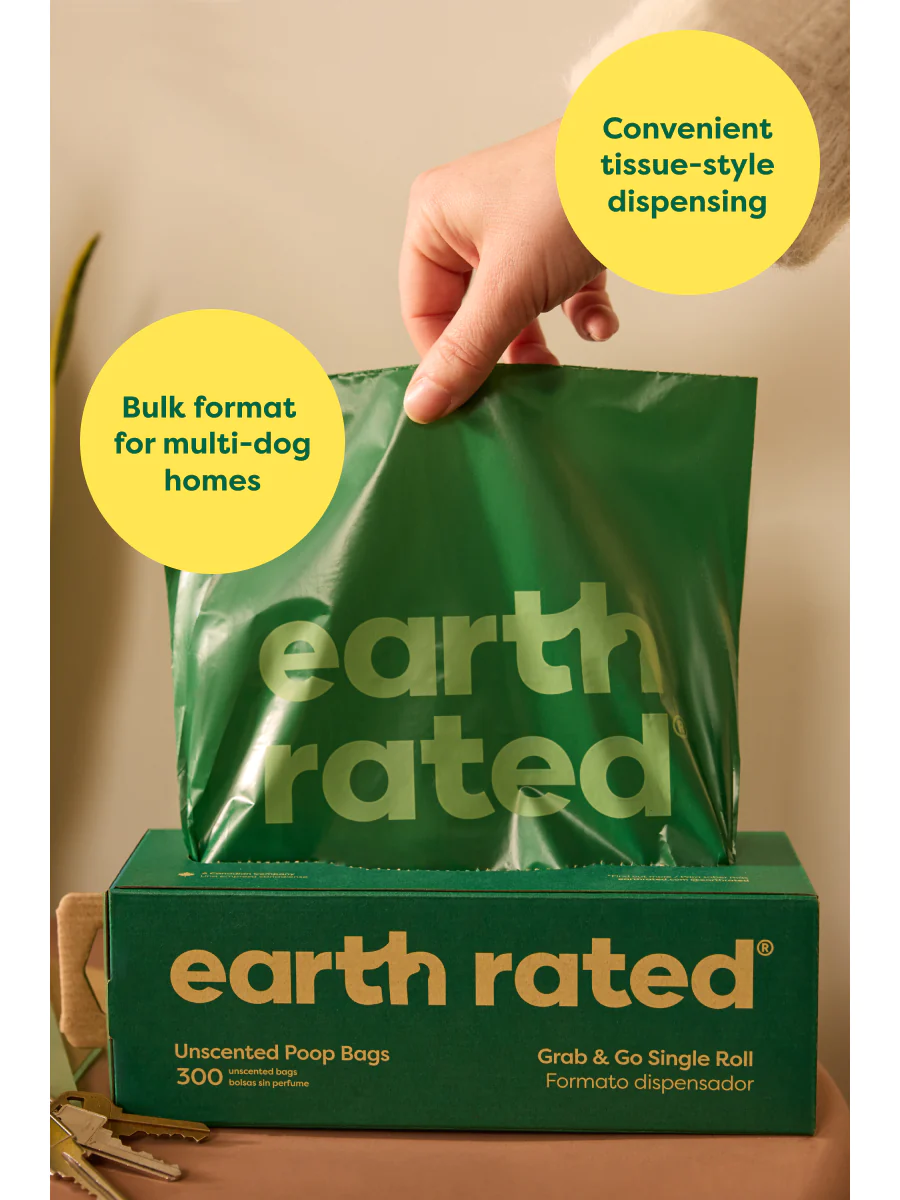Earth Rated - Rolo com 300 Sacos Eco-Friendly para Dejetos - Lavanda