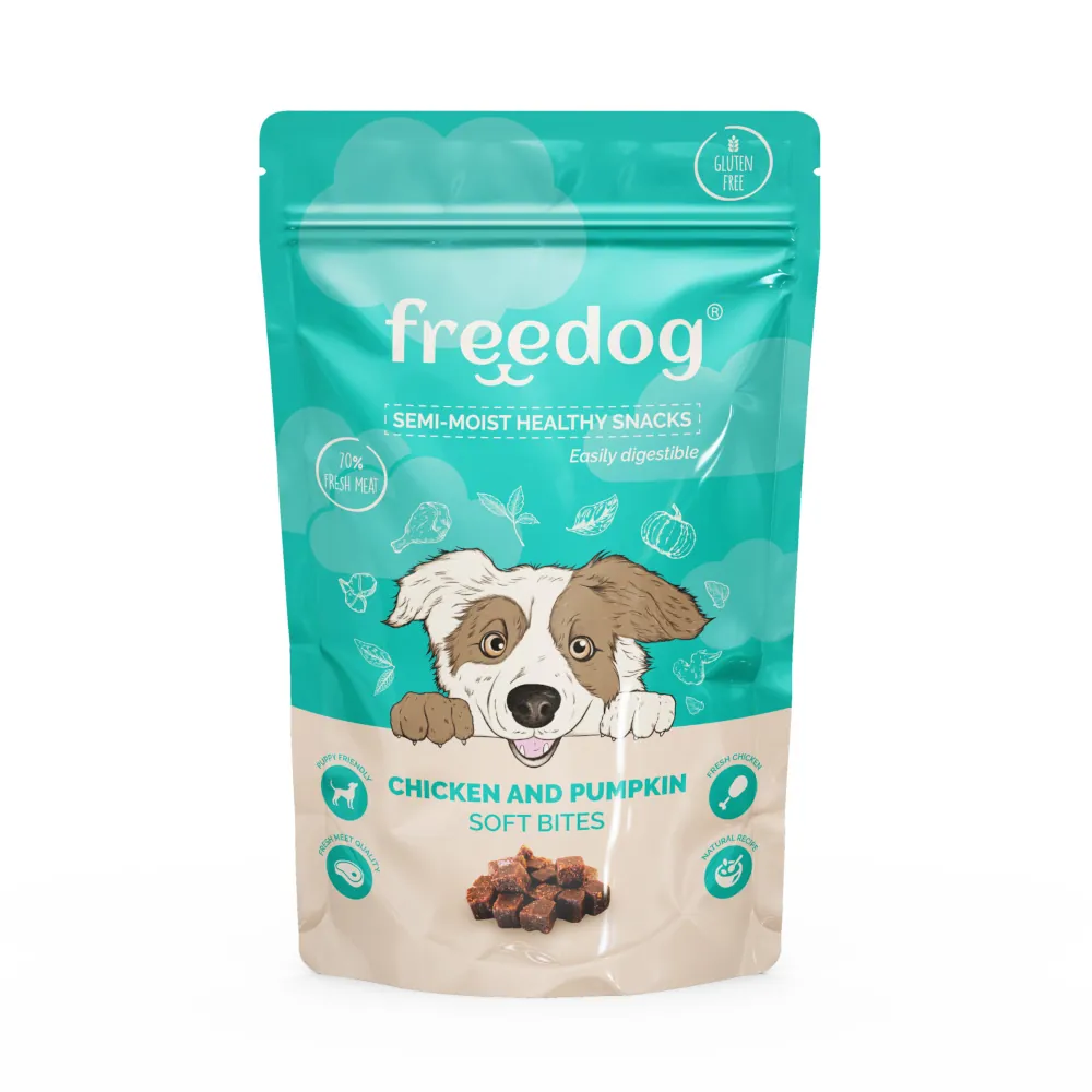 Freedog Semi-Moist Healthy Snacks - Frango e Abóbora