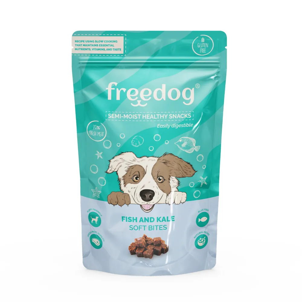 Freedog Semi-Moist Healthy Snacks - Peixe e Couve