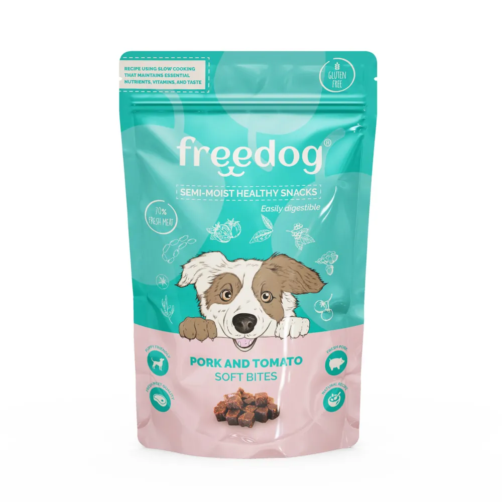 Freedog Semi-Moist Healthy Snacks - Porco e Tomate