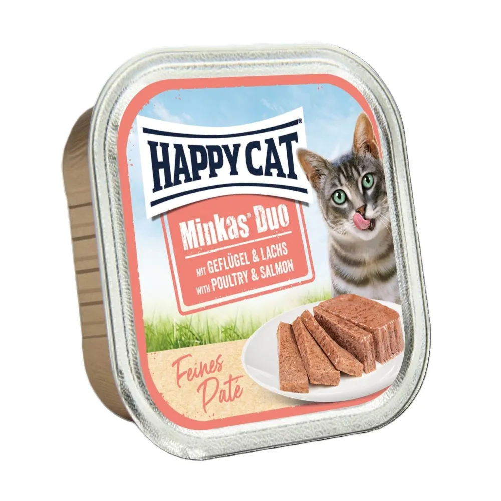 Happy Cat Minkas Duo Patê - Aves & Salmão