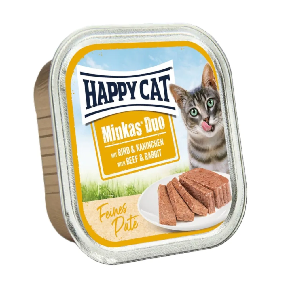 Happy Cat Minkas Duo Patê - Vaca & Coelho
