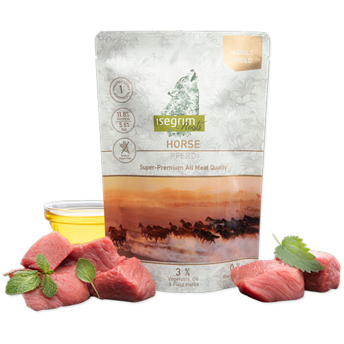 Isegrim Roots Monoprotein Super Premium - Cavalo, Vegetais e Óleo de Linhaça