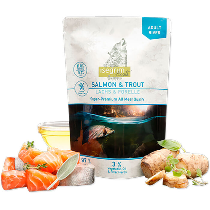 Isegrim Roots Super Premium - Salmão, Truta, Óleo de Flor de Açafrão e Ervas