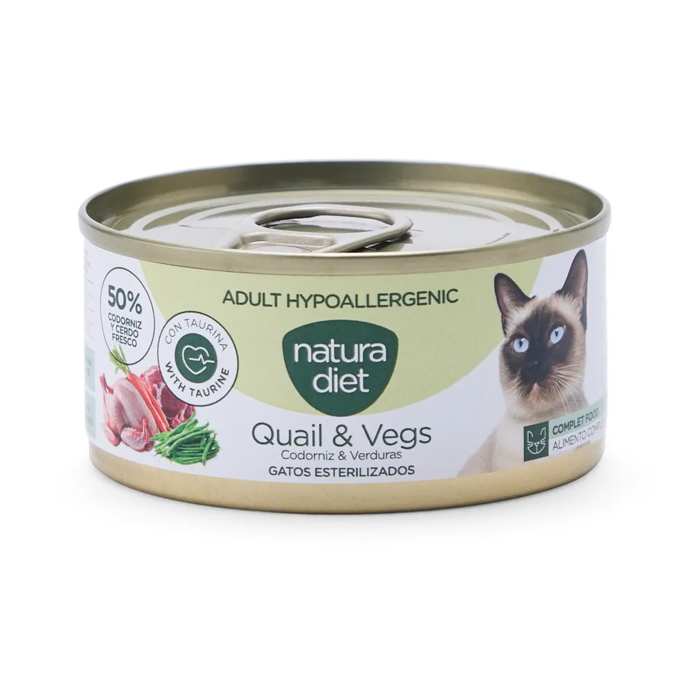 Natura Diet Paté Adult Cat Hypoallergenic - Codorniz e Vegetais