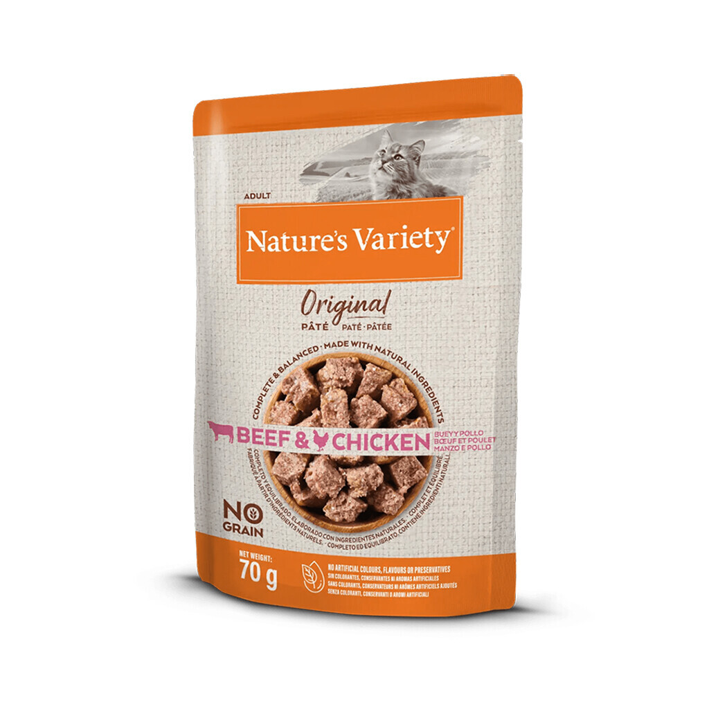Natures Variety Original No Grain Patê Gato Adulto - Vaca e Frango 0