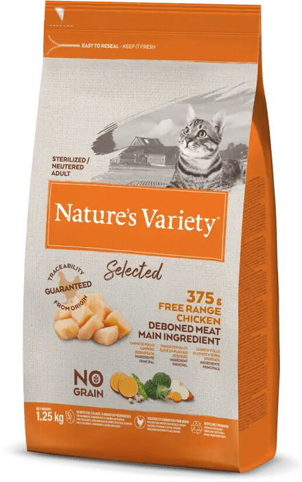 Natures Variety Selected Gato Adulto Esterilizado - Frango do Campo