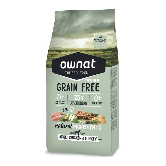 Ownat Grain Free Prime Cão Adulto - Frango e Peru