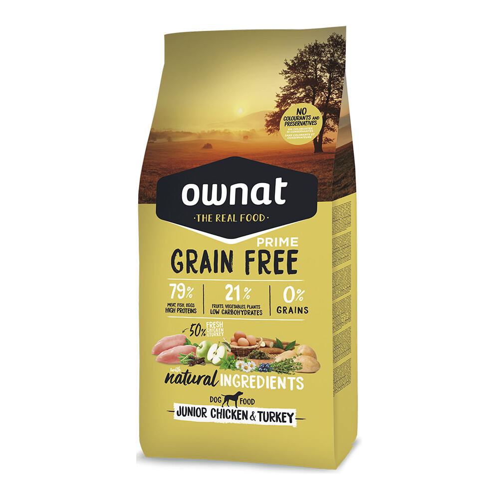Ownat Grain Free Prime Cão Júnior - Frango e Peru 0