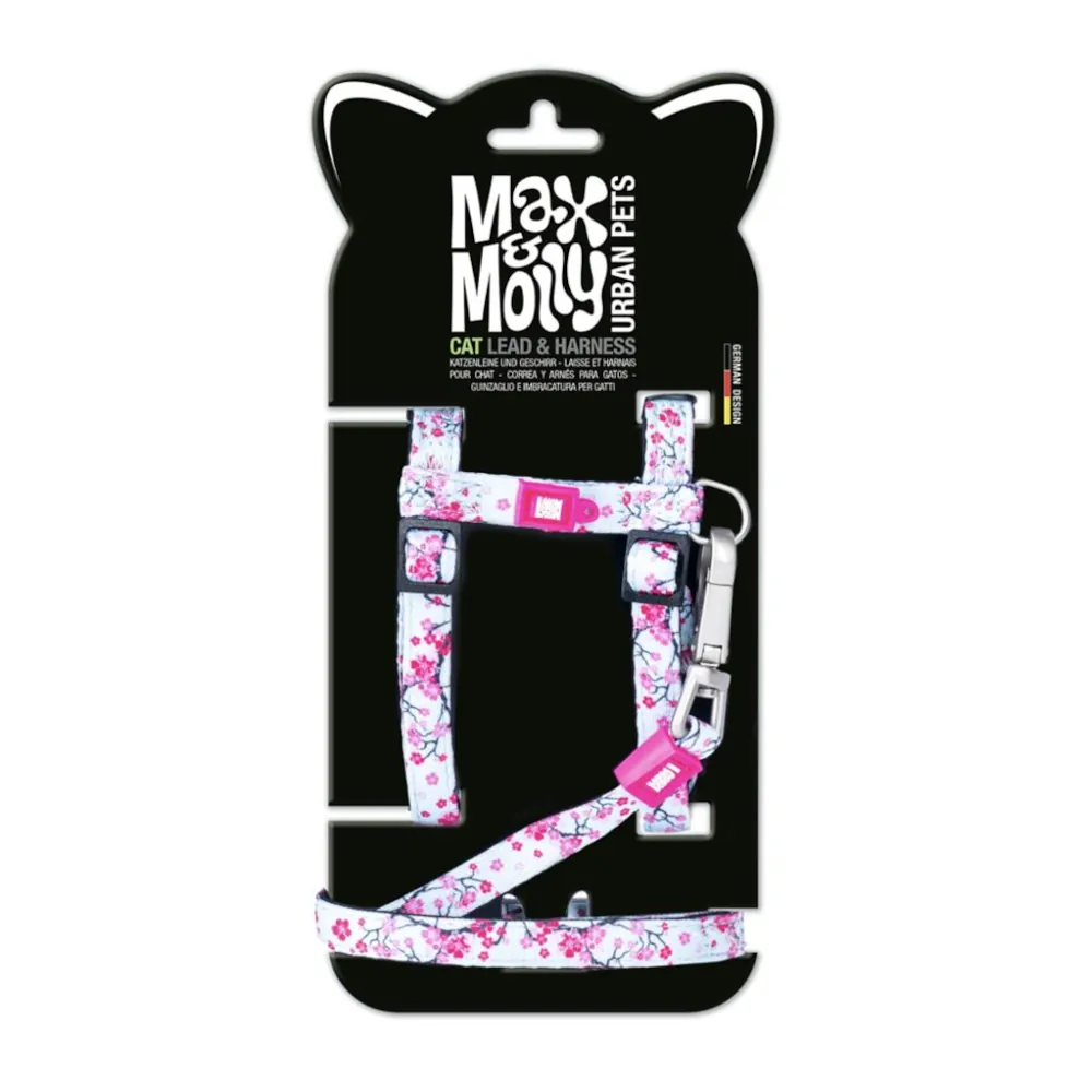 Peitoral + Trela Cherry Bloom para Gatos - Max & Molly