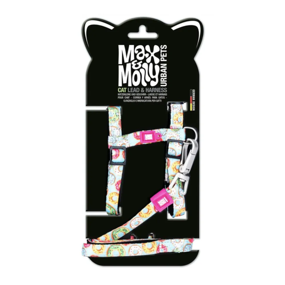 Peitoral + Trela Donuts para Gatos - Max & Molly
